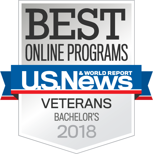 Badge OnlinePrograms Veterans Bachelors Year 2018