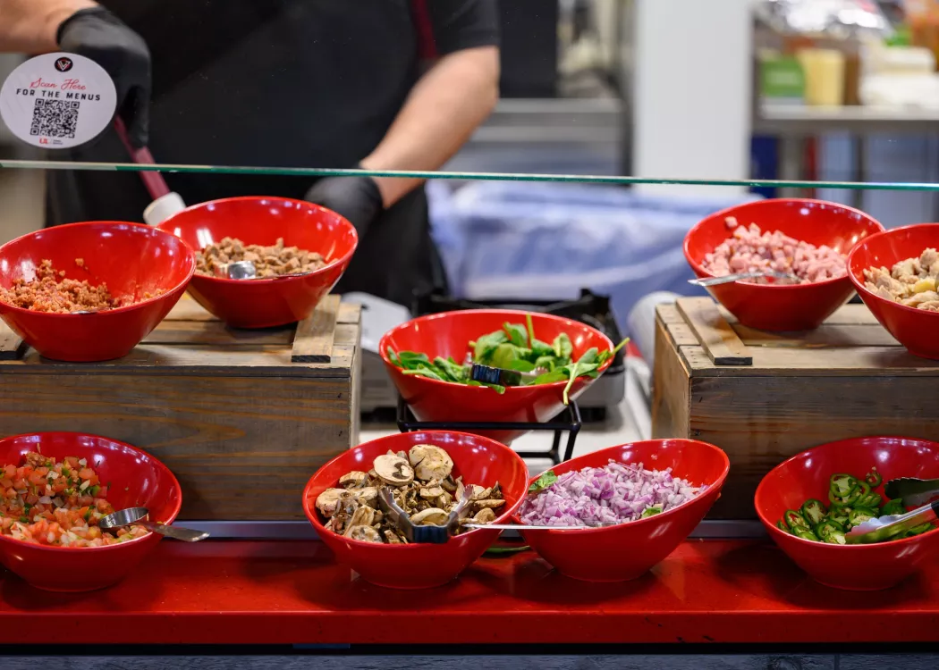 Omelette mix-ins at the Ville Grill.