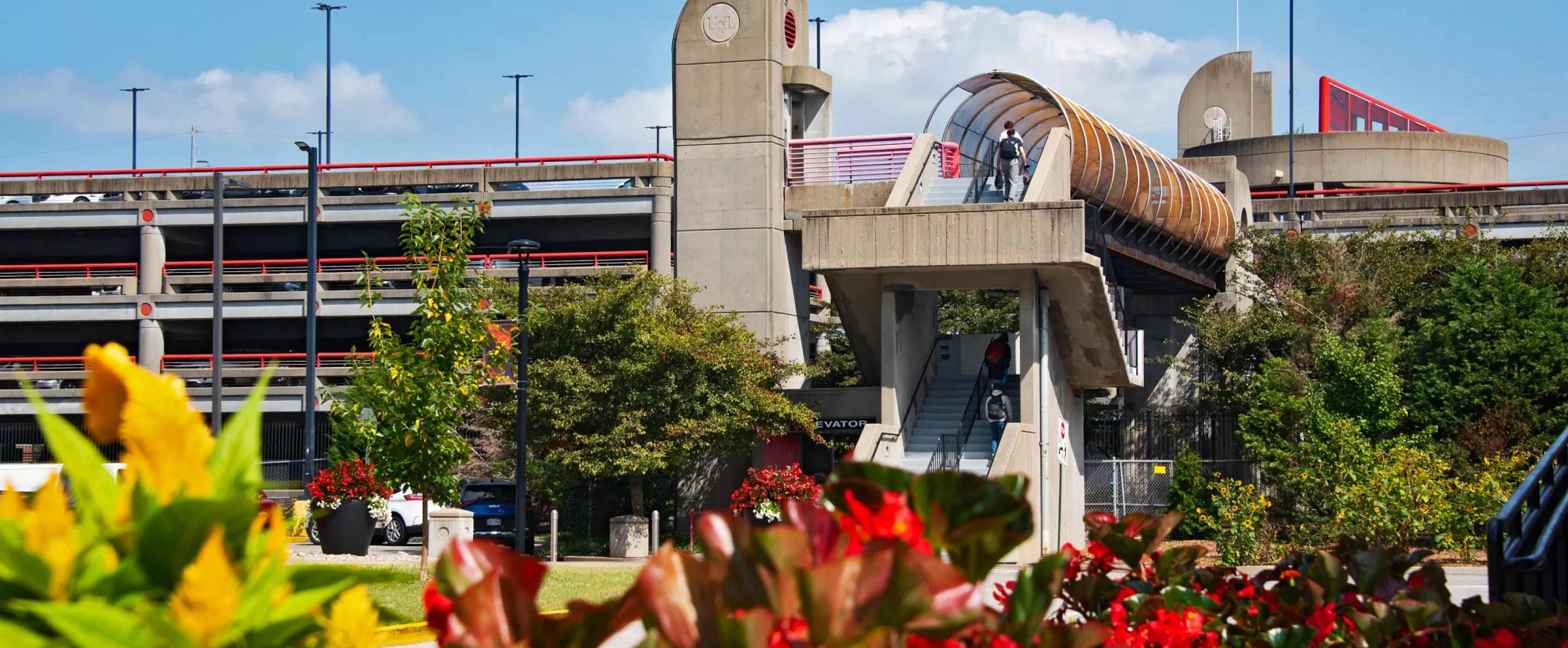 View of the Floyd St. Parking Garage and pedway